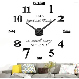 Wall Clocks Large DIY Clock Modern 3D With Mirror Numbers Stickers For Living Room Office Decoration Gift Hanging