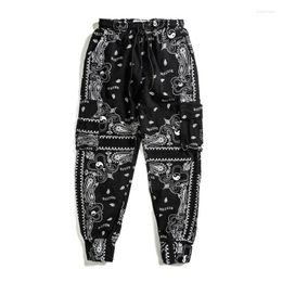Men's Pants Mens Fashion Bandana Joggers Hi Street Oversized Hip Hop Sweatpants With Paisley Pattern Streetwear Trousers Elastic Waist