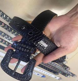 2021 Designer Belt =Simon Belts for Men Women Shiny diamond belt black Noir Classic black22553796