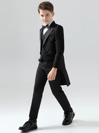 Tuxedos Japan Kids Jacket Vest Pants Bowtie 4pcs Luxurious Wedding Suit Flower Boys Birthday Formal Dress Gentleman Party Costume