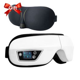 Eye Massager 6D Airbag Pressotherapy Eyes Massager Vibrator Heating Bluetooth Music Relieves Fatigue Electric Smart SPA Mask Sleep Instrument 230331