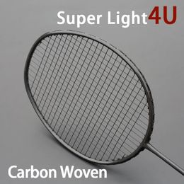 Ultralight 4U 82G 100% Carbon Woven Strung Badminton Rackets Professional Racquet G5 22-32LBS With Bags Sports For Adult 231120