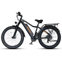 Dynalion Electric Bike Adults 26" Fat Wide Tyre 48V16Ah Li-ion Battery 750W Motor Front and Rear Disc Brake Shimano 7-Speed Derailleur Mountain Ebike UL Certified E0403