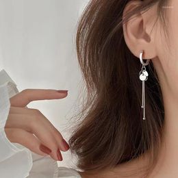 Hoop Earrings Korean 925 Sterling Silver Tassel Multiple Disc Ear Buckles Fashion Party Gifts For Women's Fine Jewellery