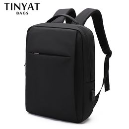 School Bags TINYAT Men 15.6 Inch Laptop Backpacks Business Travel Waterproof Shoulder Bag For Teenager Light Large Capacity School Backpack 230403