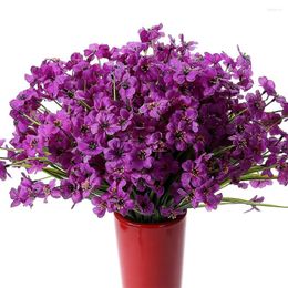 Decorative Flowers 10Pcs 18 Bunches Artificial Violet Flower Material Anti-Ultraviolet Suitable For Indoor Outdoor Garden Flowerpot Window