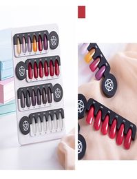 Tamax NA039 24 Tips Nail Gel Polish Color Display Chart Salon Acrylic Gel Magnetic Nail Display Color Showing Shelf Card Chart1426238