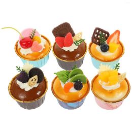 Party Decoration 6 Pcs Po Simulated Food Child Table Top Decor Simulation Cupcake Pu Delicate Models