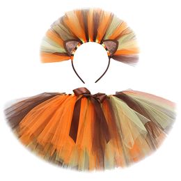 Skirts Baby Girls Animal Lion Tutu Skirt Outfit for Kids Birthday Party Tulle Skirts Children Christmas Halloween Costumes with Bow 230403