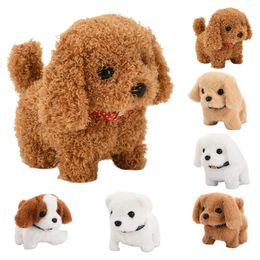 Rattles Mobiles Realistic Plush Simulation Smart Dog Called Walking Toy Electric Robot Toddler Christmas Gift 231110
