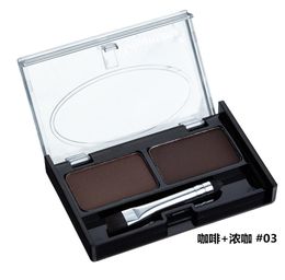 WholeFashion Women Ladies Girls Professional 2 Colours Makeup Shading Kit Eyebrow Powder Eyebrow and Brush Mirror4278206