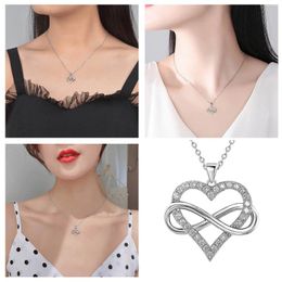 Chains Heart Necklace For Women Love Pendant With Cubic Zirconia And Girlfriend