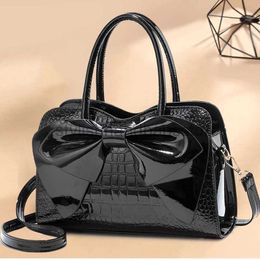 Shoulder Bags Crocodile Bow Top PocketWomen's PU Leather Shoulder Bag High Capacity Women's Shoulder Bagstylishhandbagsstore