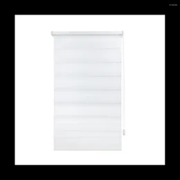 Curtain Double Roller Blind With Clamp-On Brackets No Drilling Required Blinds For Windows And Doors White