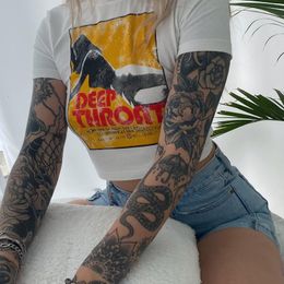 Womens TShirt Women Short Sleeve T Shirt Tie Dye Graphic Letter Print Y2K Clothes Aesthetic Crop Top Sexy Vintage Baby Tee Streetwear Emo 230403