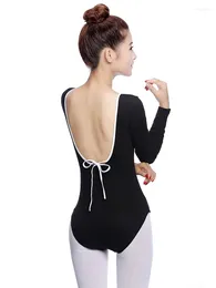 Stage Wear Wholesale Ballet Dance Leotard Adult High Quality Long Sleeve Practise Dancing Custome Women Elegant Gymnastics Coverall