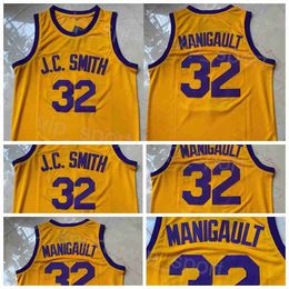 Movies TV Basketball Jerseys 32 JC Smith Shirt Shows Don Cheadle Earl Manigault College University Embroidery And Stitched Yellow For Sport Fans Breathable NCAA