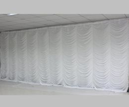 New 10ftx20ft Wedding Party Stage Background Decorations Wedding Curtain Backdrop Drapes In Ripple Design White Color4963585