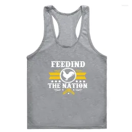 Men's Tank Tops Feeding The Nation Funny Gym Clothing Men Oversized Cotton Streetwear Boy's Casual Sleeveless Top