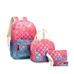 Arts And Crafts Hbp On The Same Day Mermaid Three Piece Set Of Primary School Students Schoolbag Childrens Meal Bag Pen Were Deliver Dhkyq