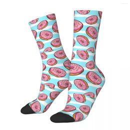 Men's Socks Funny Happy Pattern Vintage Harajuku Donut Dessert Hip Hop Novelty Casual Crew Crazy Sock Gift Printed