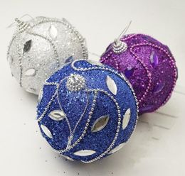 Christmas Decorations Arrival 6pcs/lot 8cm Tree Decoration Silver Quality Foam/ Paillette Ball