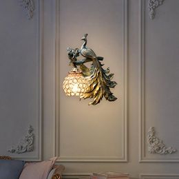 Wall Lamp Modern Vintage Peacock Lamps For Living Room Creative Led Sconce Dining Lights Indoor Decor