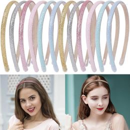 Hair Accessories 12pcs Fashion Girls Shiny Glitter 0.8cm Bands Cute Hoops Party Hairbands Lovely Kids Gifts Candygirl