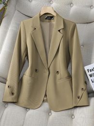 Women's Suits S-4XL Formal Blazer Ladies Whit Black Autumn Winter Female Long Sleeve Single Button Business Work Wear Jacket Coat