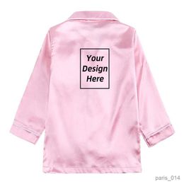 Clothing Sets Children Custom Silk Satin Pyjamas Print Boys Girls Solid Lounge Set Personalized Family Christmas Kids Party Pajamas