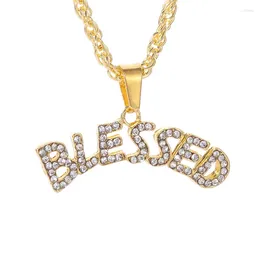 Pendant Necklaces Hip Hop Out Crystal Alphabet With 24 Inch Chain For Men Women Sparkling Necklace Rock Rap Jewellery