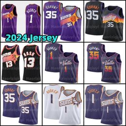 Durant Kevin Devin Booker Maglie da basket 1 Maglia Phoenixs Sun Steve 13 Maglia Nash Charles 34 Barkley Uomo 35