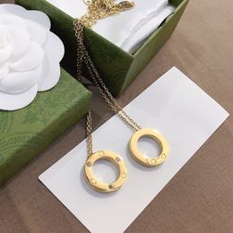 Damen Circlr Anhänger Halsketten Liebe Keltische Schmuck Halsketten Party Geschenke 18 Karat Gold Lange Ketten Mode Qualität Halskette Frühling Paar Schmuck Kette Mit Box