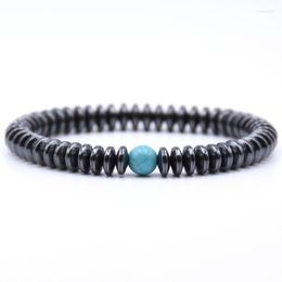 Strand HYHONEY Fashion Jewellery 6mm Hematite Round Tablets Bracelet Noble Elegant Charm Bracelets For Women&Men Gifts