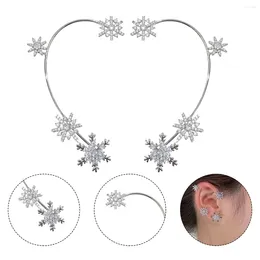 Backs Earrings Snowflake Cuff Jewellery Rhinestone Hook Women Hooks Crystal Cuffs Pearl Earings