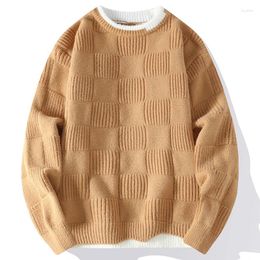 Men's Sweaters Soft Warm Pull Homme 2023 Fall Winter Comfortable Wool Sweater Men Top Grade Mens Christmas Fashion Plaid Pullover