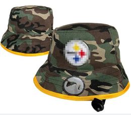 New Designer England Pittsburgh Bucket Hats Camo Women Barrel Basketball Baseball Fisherman Stingy Football Buckets Men Sun Cap Barrel Caps