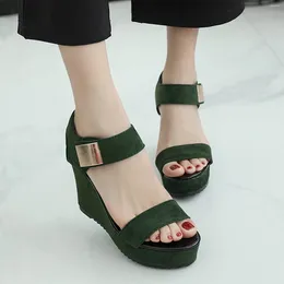 Sandals Fashion Spring And Summer Women Wedge Heels High Thick Womens Espadrille Closed Toe Platform Lace Up