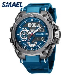 Wristwatches Sports Watches Waterproof SMAEL Men's Watch Military Army Blue Stopwatch Week Display Clocke 8060 Fashion Quartz Wristwatch Men 230403