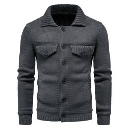 Men's Sweaters Autumn Winter Jacket Faux Button Knit Thick Warm Casual Cardigan l230331