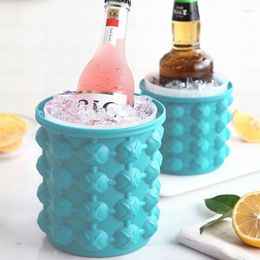 Baking Moulds Silicone Ice Maker Bucket Cup Mold Freeze Tray With Lid Portable Wine Cooler Beer Cabinet Kitchen Cocktail Beverage Whiskey