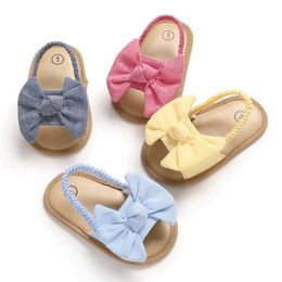 Сандалии лето Big Bownot Bestorsive Semort Sole Sole Sandal Shoese 0-18 месяцев новорожденных мужчин и женщин Z0331