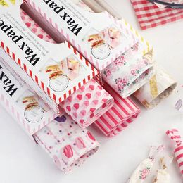 Baking Tools 50Pcs Oil-proof Wax Paper Sandwich Nougat Special Microwavable Printed Food Wrapping Kitchen Accessories