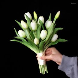 Decorative Flowers Koko Flower Luxury Bridal Holding Tulip Real Touch Bouquet Wedding Party Pography Props Home Garden Decoration