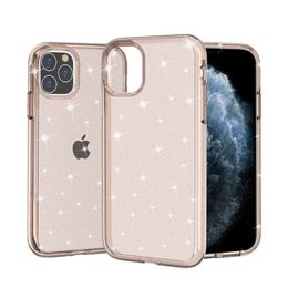 Silica Gel Transparent Shockproof Simple Hybrid Armour Twinkle Phone Cases for iPhone 15 14 13 12 11 Plus Pro Max