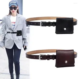 Belts Genuine Leather Cowhide Women's Belt Fashion Waistpack Decorative Bag Pant Purse High Quality