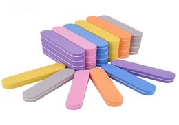 1PCS 9cm Length Mini 100180 Sandpaper Nail Files Blocks Colourful Premium Sponge Polish Strips Sanding Buffer Manicure Tools Doubl3476411