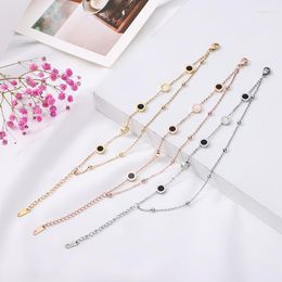 Charm Bracelets Girl Gold Colour Star Moon Bracelet Set Simple Geometric Fashion Women Elegant Alloy Chain Jewellery