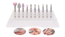 Nail Drill Accessories 10Pcs Cuticle Clean Bits Set Diamond Tungsten Steel Alloy Grinding Head For Russian Manicure Art Tools8467991