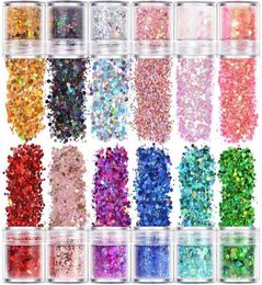 Holographic Chunky Glitter Face Body Eye Nail Festival Glitters Different Size Stars and Hexagons Shaped3646946